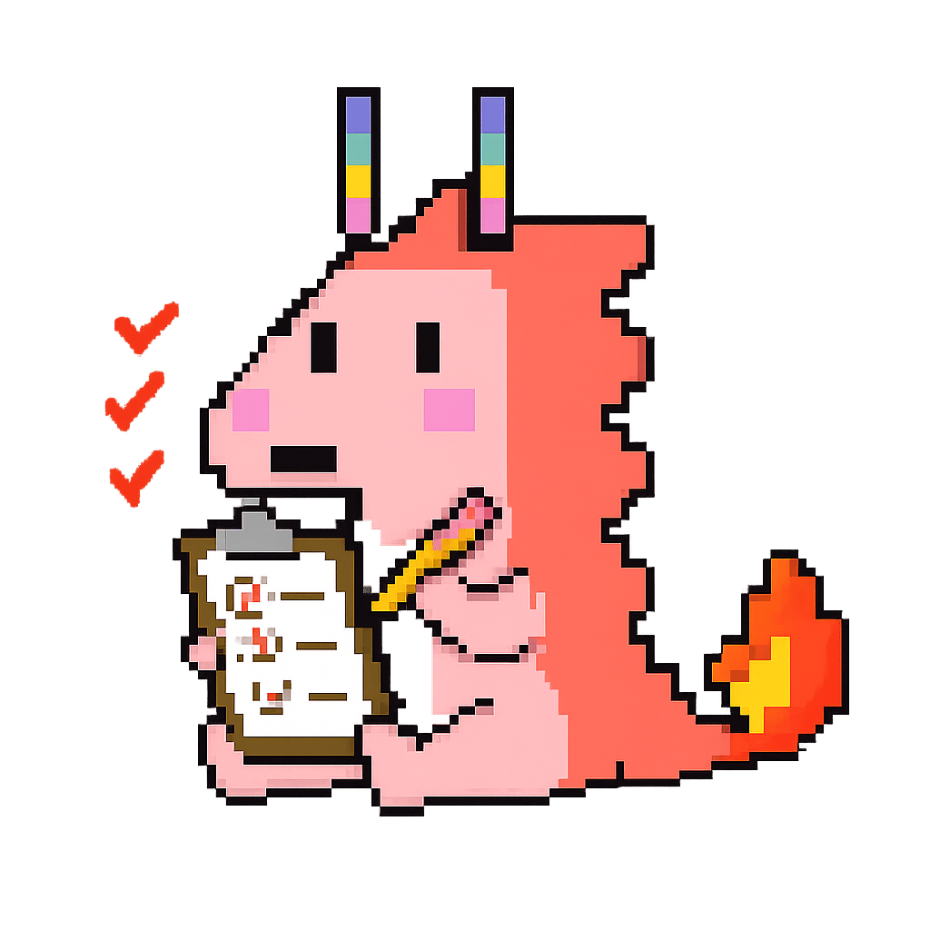 Dragon with clipboard, tracking benchmarks